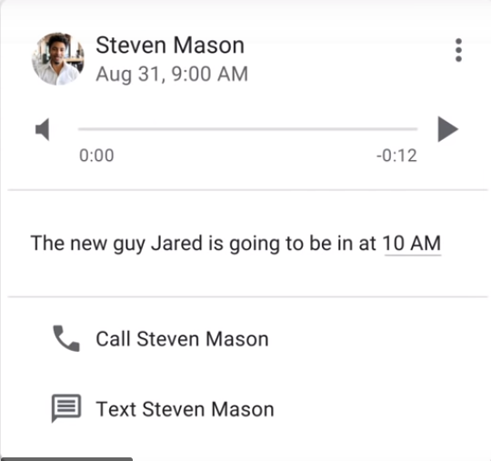screenshot of Google Voice